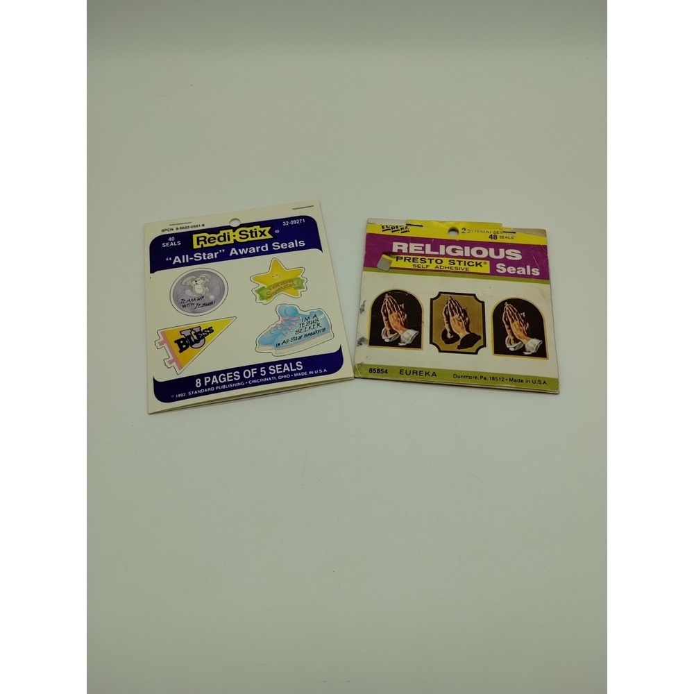 Religious Stickers Vintage All Star And Praying Hands Sunday School Scrapbooking